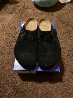 Birkenstock black suede clog size 44