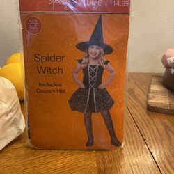 Spider Witch Costume Kids Size 8-10 M/L