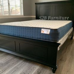 Ck Black Alina Bed With Ortho Matres!