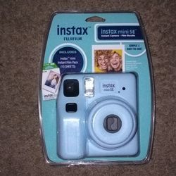 Blue Fujifilm Instax Mini SE Instant Camera With Film Bundle 