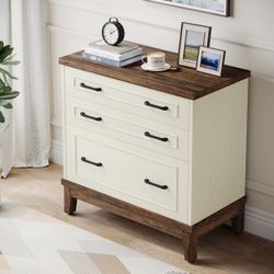 Lateral File Cabinet, 3-Drawer Filing Cabinet For A4/Letter/Legal Size