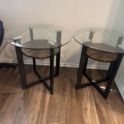 2 Piece Small Glass Tables 