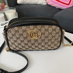 Gucci GG Marmont Canvas Small Shoulder Bag