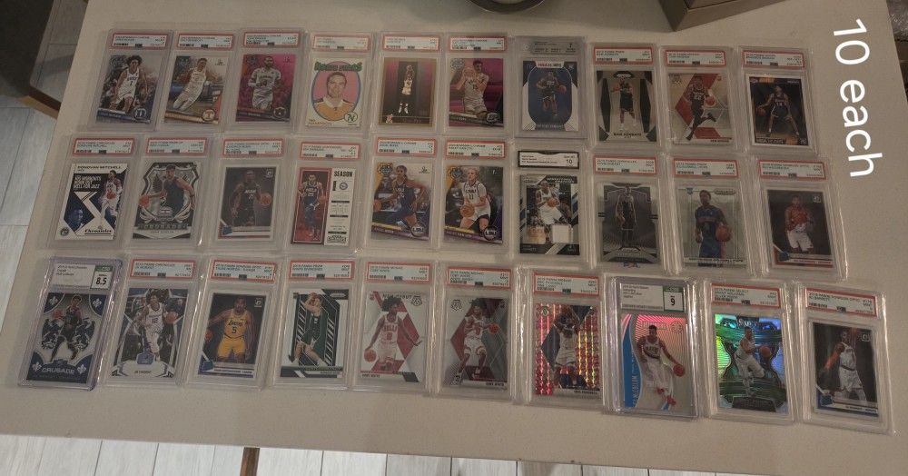 Graded basketball football baseball cards psa bgs ect $10 Each Card