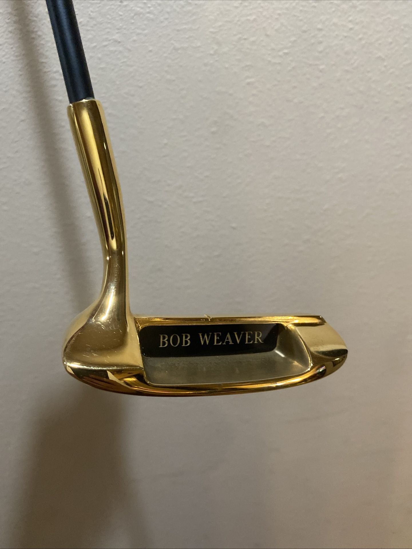 24k Gold Plate Putter Right Handed With Head Cover Great Shape Black Graphite