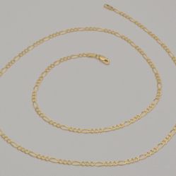 14k Solid Yellow Gold Figaro Link Chain Necklace 20 Inches 5.1 Gr 2.6 mm