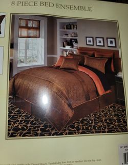 New Bronze Zebra 8 Pc Comforter Set- King Size Only