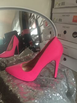 Hot pink pumps