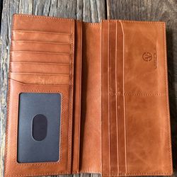 Visoul Mens Leather RFID Blocking Breast Wallet Checkbook Cover