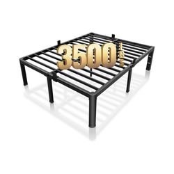 Heavy Duty Queen Size Metal Bed Frame with Steel Slats,18-Inch        