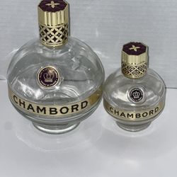 Chambord Liqueur Bottle 750ml  Vintage and 200ml Empty Raspberry Bottles