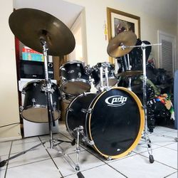 Pdp Complete Drum Set flat black!! 🥁 $400 Or Best Offer !!!