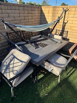 Patio Set with 6 chairs and new cushions - CHEAP