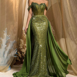 Green Evening Gown Sequin