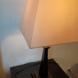 Tall Modern Lamp With Square Lamp Shade.