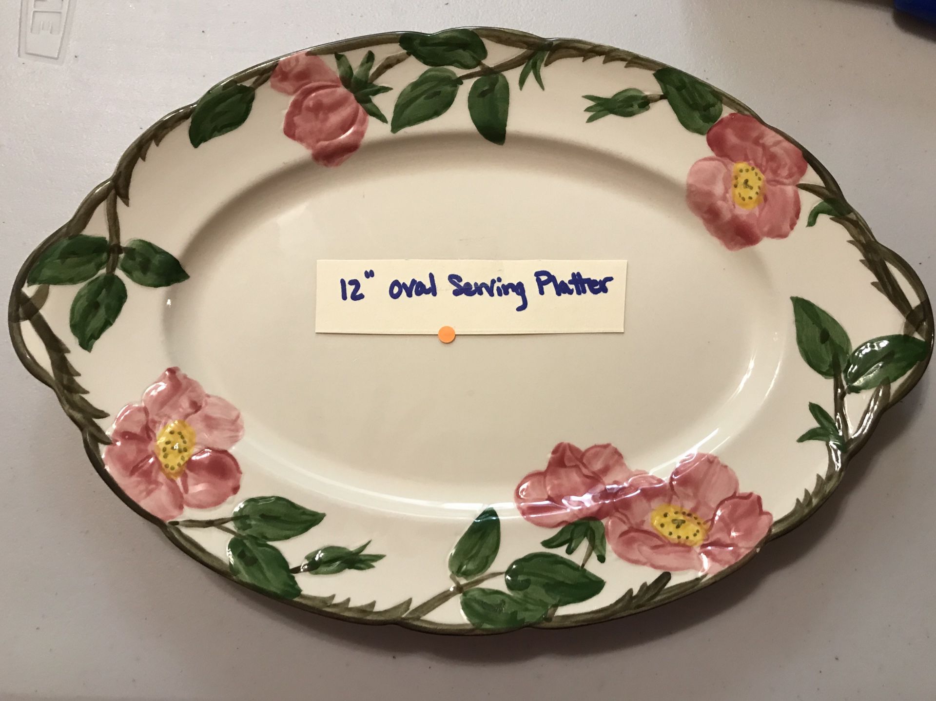 (1) 12” Oval Serving Platter (Desert Rose)
