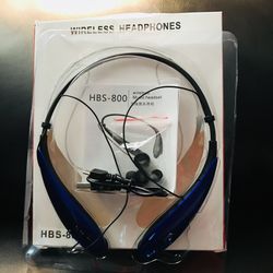 Bluetooth Headset ( Blue) HBS800 Brand New