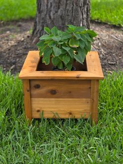 Real Cedar Planter Box — Better Than Fence 
Picket Planters — Stained and Sealed