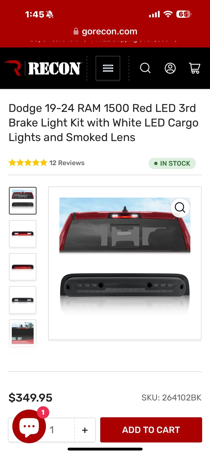 Recon Third Brake Light For A Ram 1500
