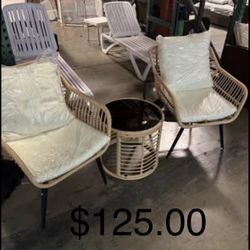 New 3 Pieces Conversation Set Wicker Patio Furniture outdoor Chair Table Front Porch 