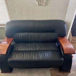 Black Genuine Italian leather sofa