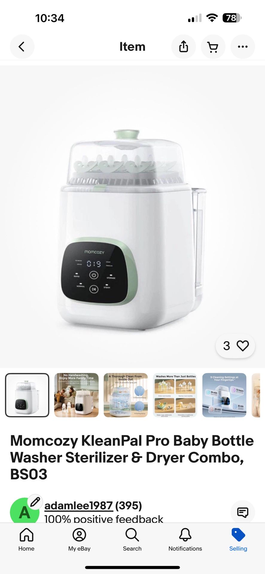 Momcozy KleanPal Pro Baby Bottle Washer Sterilizer & Dryer Combo, BS03