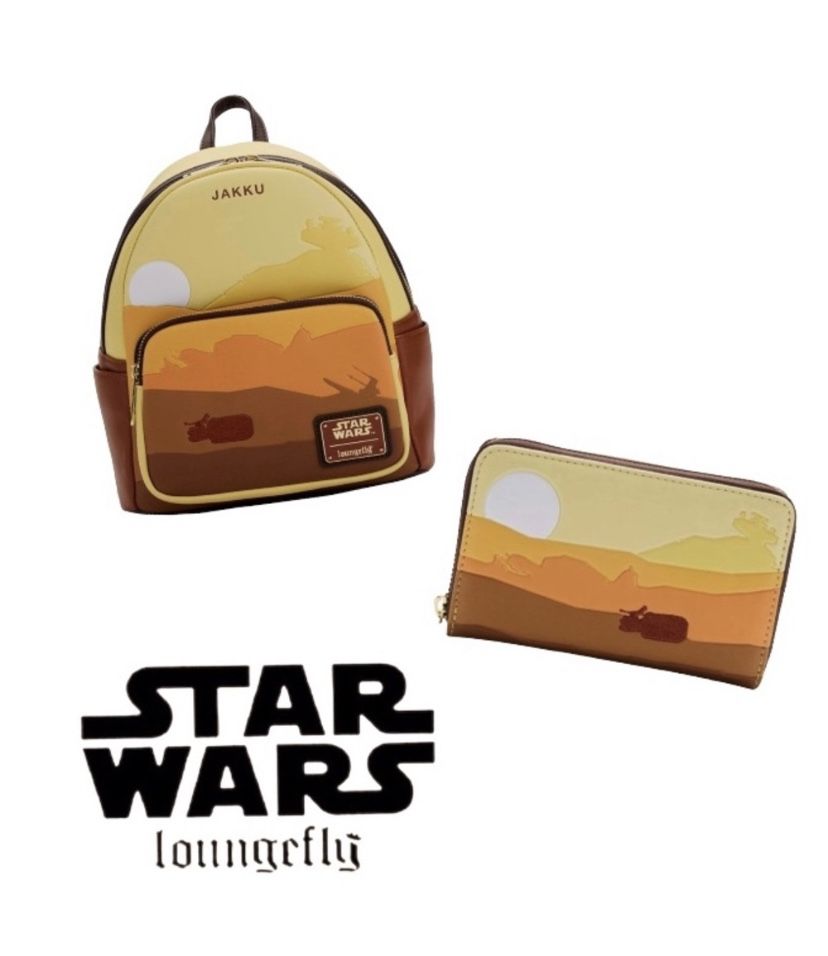 Star Wars Loungefly Bundle-Lands Jakku Mini Backpack & Wallet