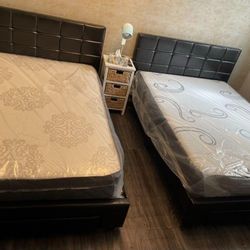 NEW BED FRAME FULL SIZE WITH MATTRESS AND BOX SPRING 