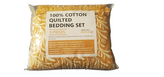 100% Cotton Quilted King Bedding Set