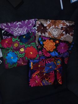 Embroidered Floral Clutch Purses – Set of 5