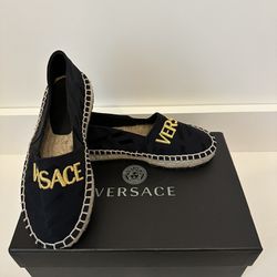 Versace Kids Embroidered Logo Espadrilles Flats Shoes Size 29 / 11.5 US