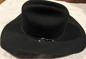 Resistol Cowboy Hat Black Size 7 1/4 Western Long Oval