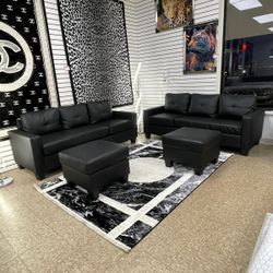 2 sofas and 2 ottoman brand new 4 pieces living room set never use $499 only 🔥🔥🚚🚚delivery available 773-524-1738