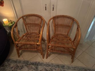 Anthropology Rattan Chairs, Set of 2