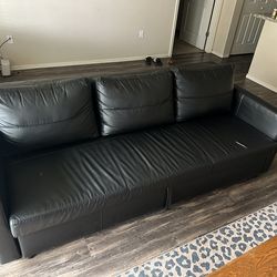 IKEA Black leather couch