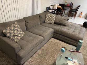 Gray L shaped couch