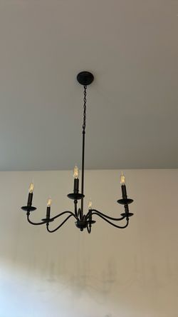 Black 6-Arm Candelabra Chandelier