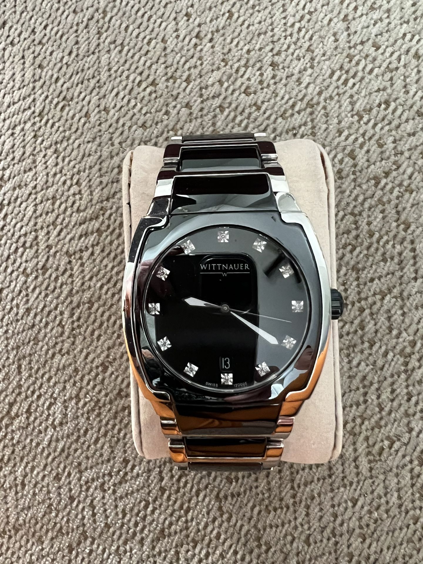 Wittnauer A8 Mens Diamond Ceramic Dress Watch & Sapphire Crystal