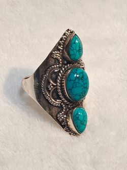 #739 Silver Turquoise Ring