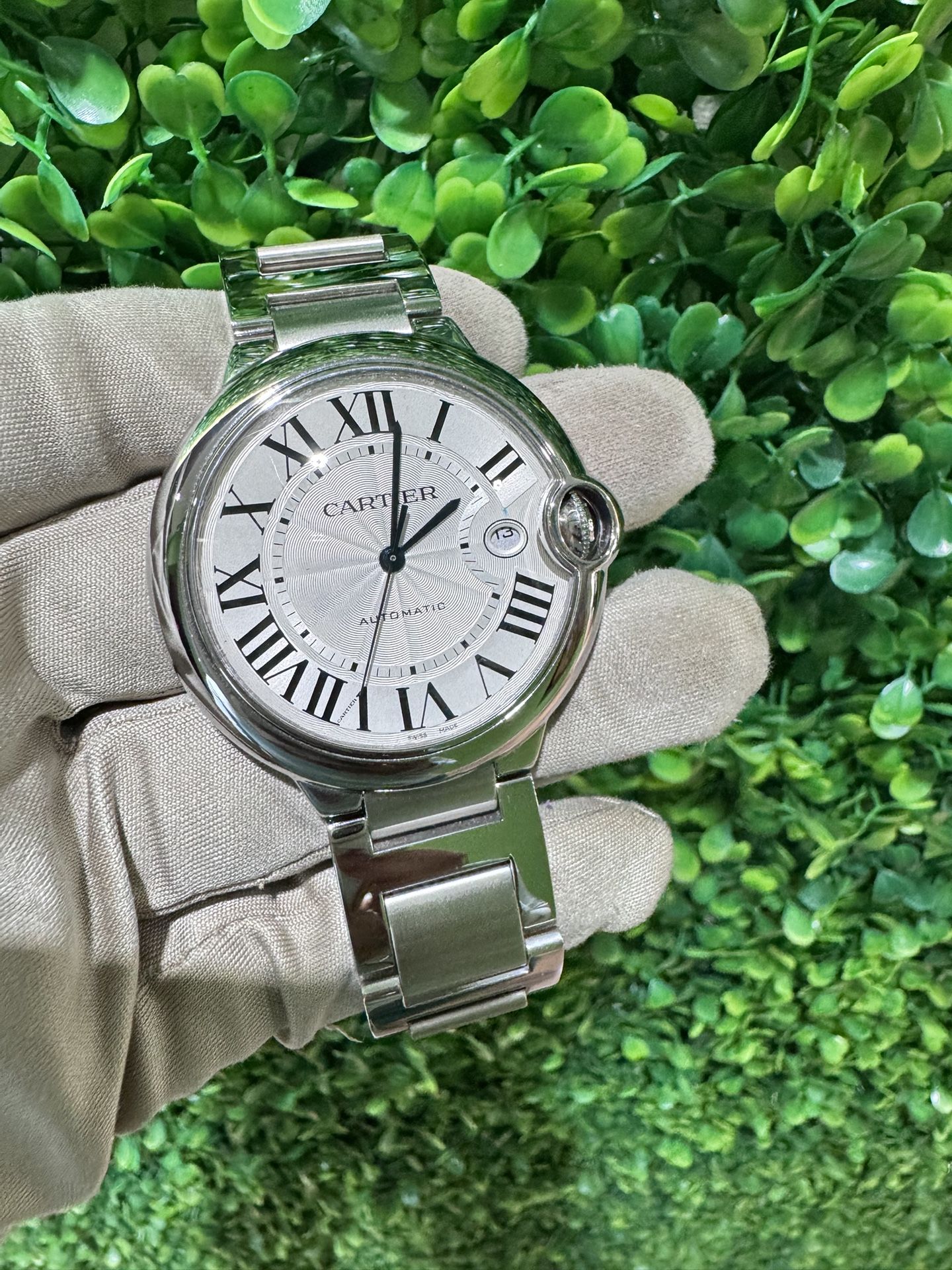 Cartier Ballon Blue Silver Dial 3765 Stainless Steel 42mm , Watch & Box Only