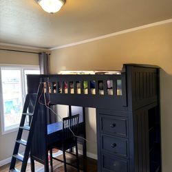 Solid Wood Loft Bed w/ Desk & Storage – Hoot Judkins