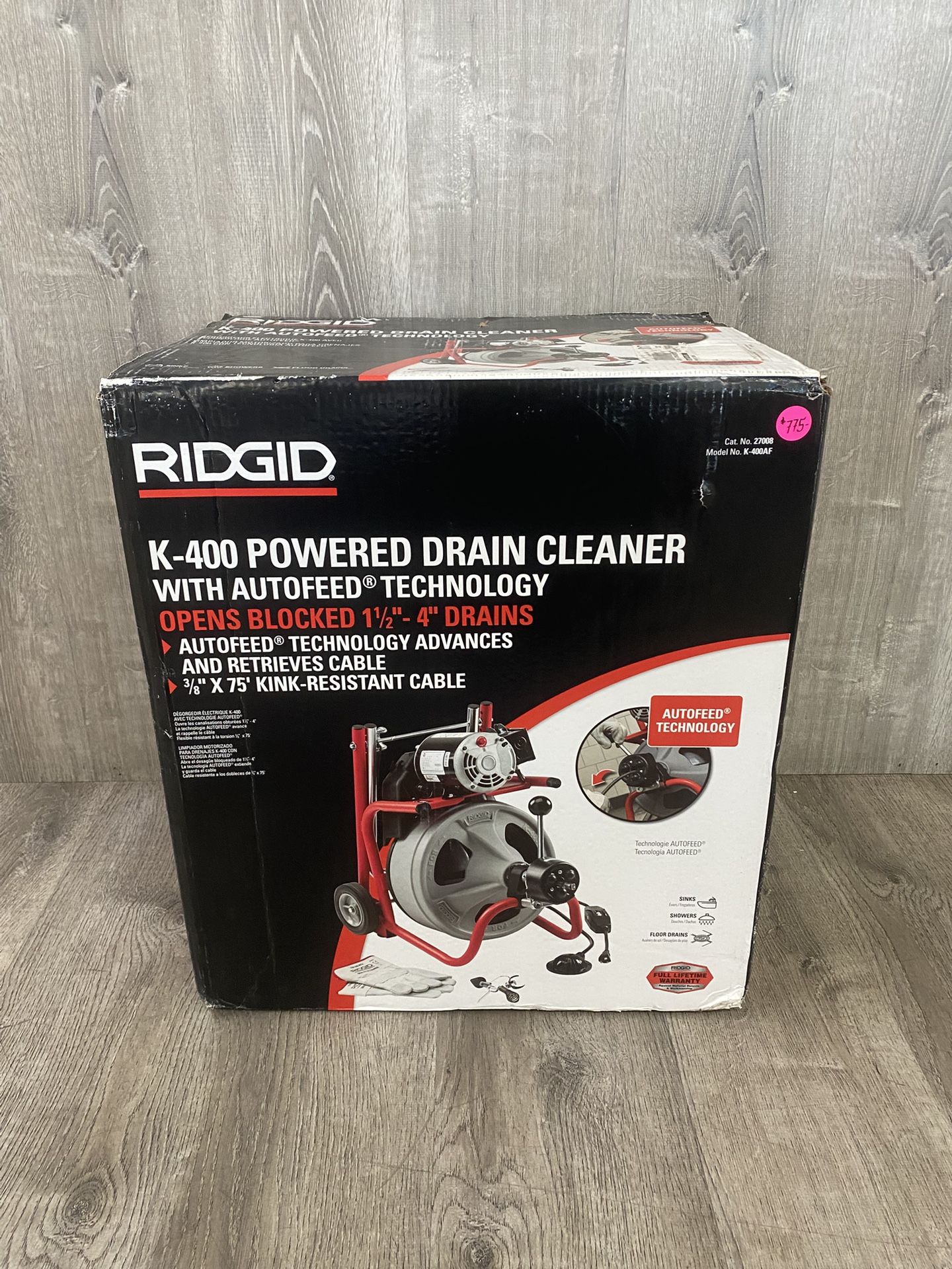 Ridgid K-400AF Powered Drain Cleaner w/ Autofeed Technology