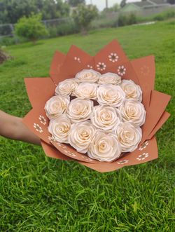 Bouquet of eternal roses beige