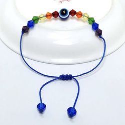 Rainbow Colorful Multicolor Evil Eye Bracelet
