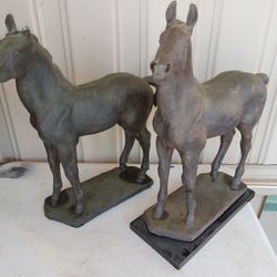 2 Bronze Horse Statues By Mary B. Patrick 