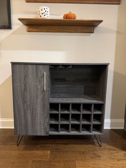 Christopher Knight Home Lochner Mid-Century Faux Wood Wine and Bar Cabinet