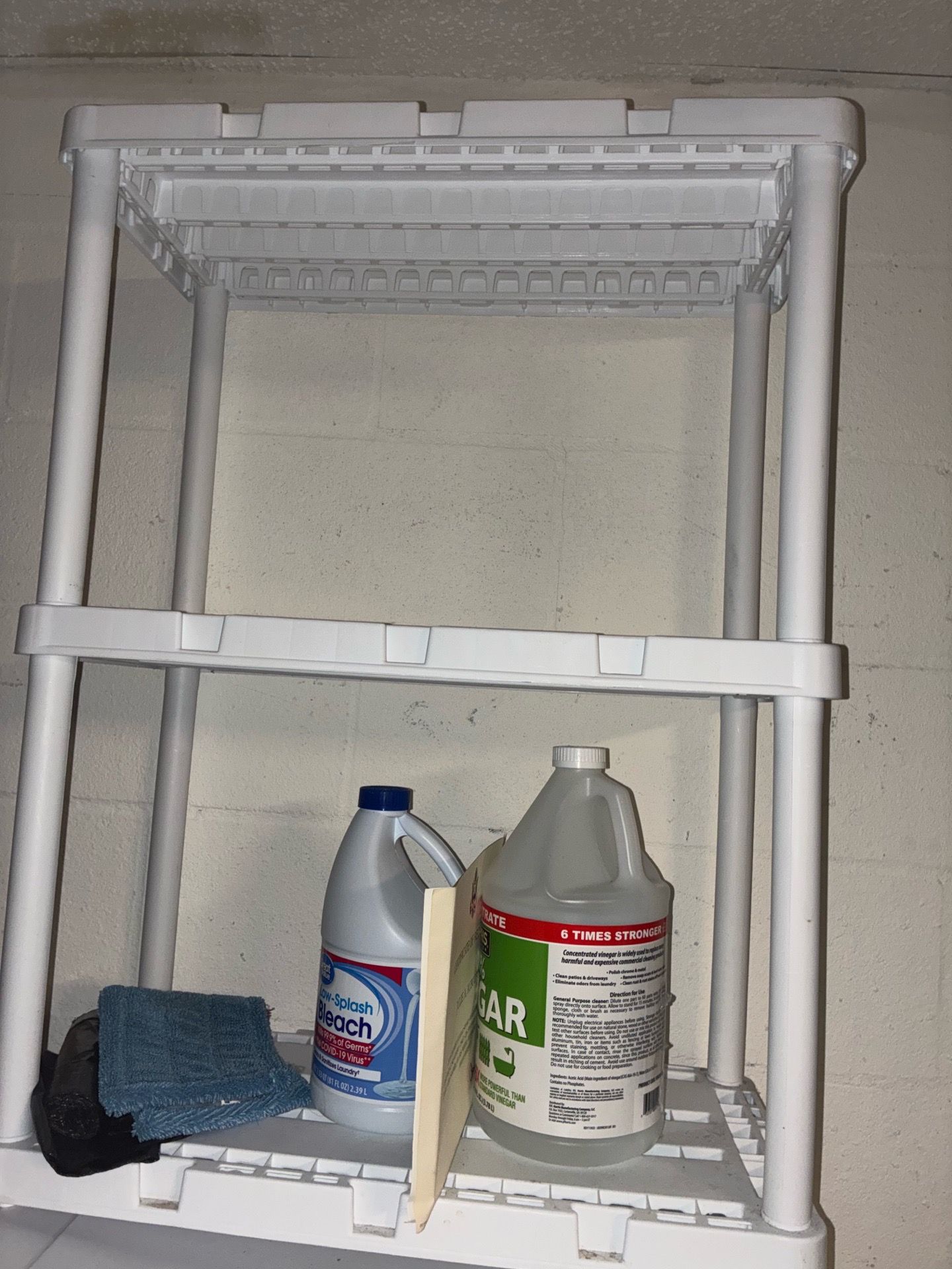 Gracious Living 3 Shelf Knect-A-Shelf Solid Light Duty Storage Unit 12 x 24 x 33" Organizer for Home, Garage, Basement & Laundry, White