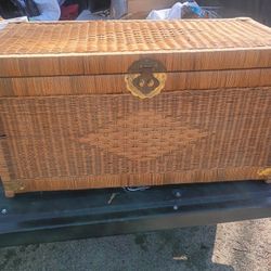 Chinoiserie Wicker Trunk