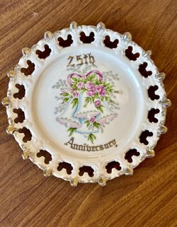 Vintage Norcrest 25th Anniversary Scalloped Edge China Plate 