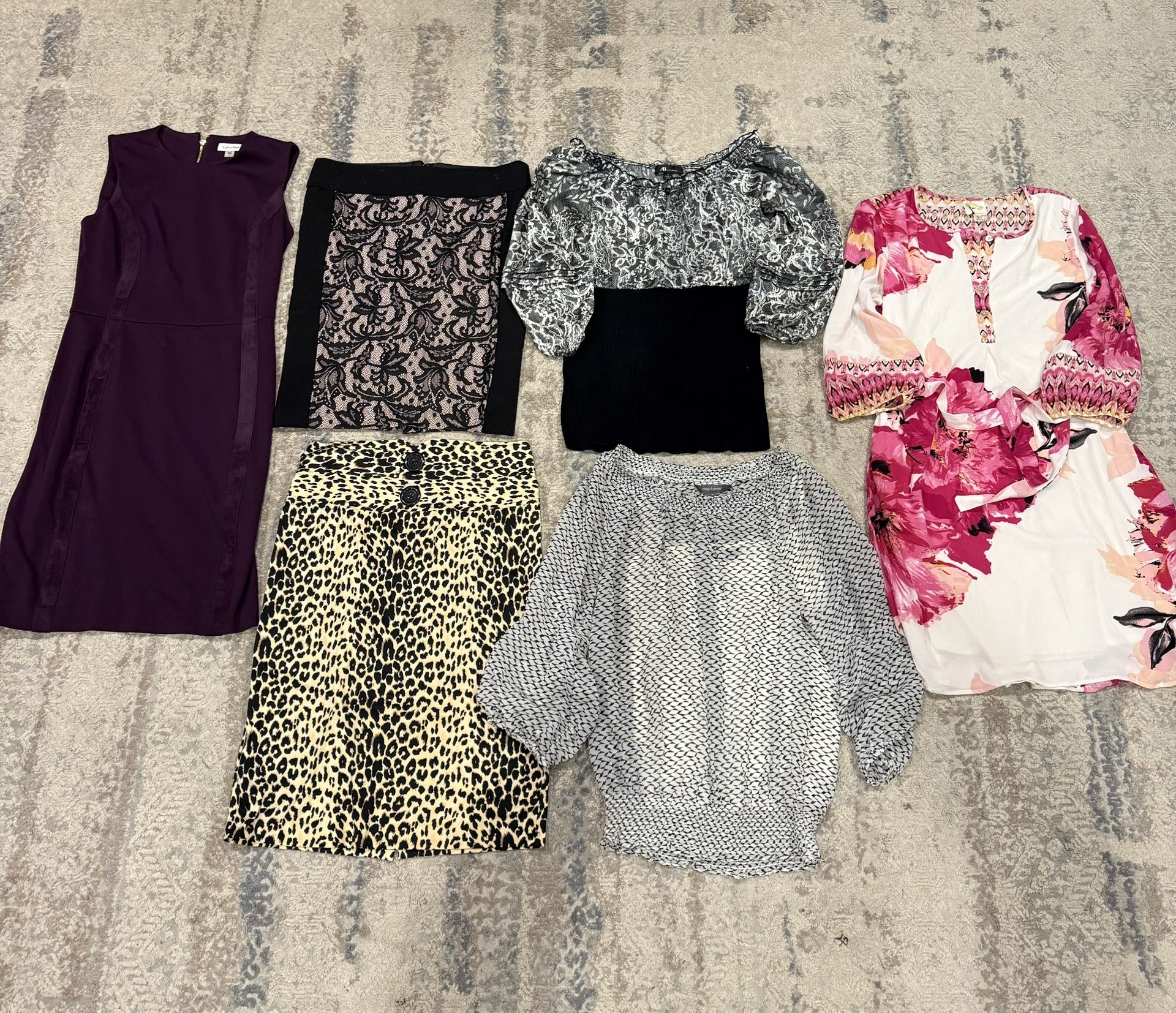 6 Pc. Beautiful Clothes, Skirts, Blouses, Dress Size S